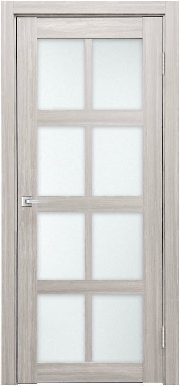 Фото Межкомнатная дверь Легенда К-8 тон Белая лиственница Остекление Сатинат белое