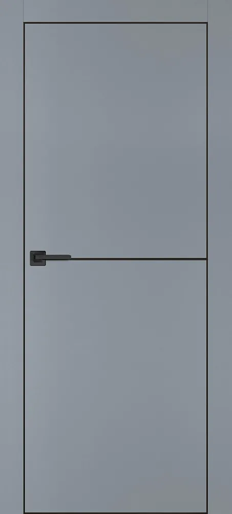 Фото Межкомнатная дверь PX-19 черная кромка с 4-х ст. Серый матовый