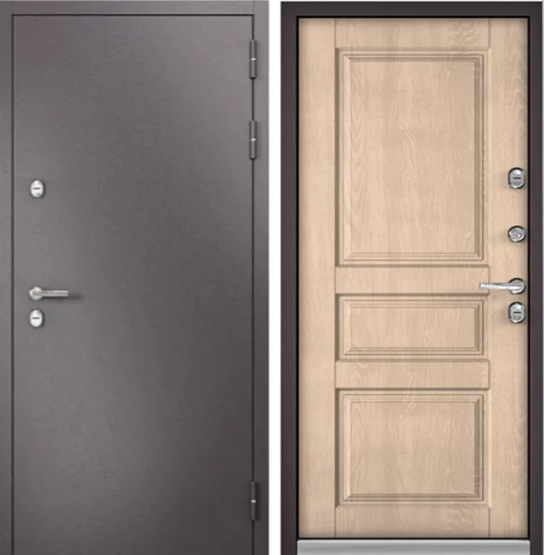 Фото Дверь Бульдорс TERMO STANDART MP БУКЛЕ шоколад/ Дуб крем 10TD-2 DIS006934